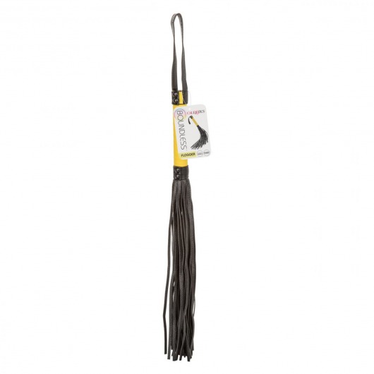 Черная плеть с желтой рукоятью Boundless Flogger - 69,25 см. - California Exotic Novelties - купить с доставкой в Краснодаре