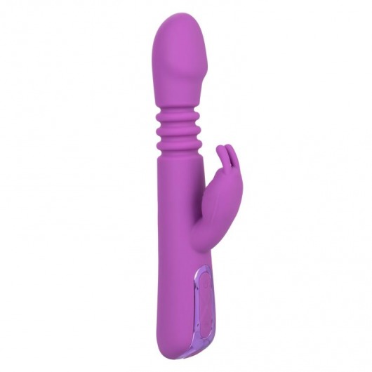 Фиолетовый вибратор-кролик Elite Thrusting Rabbit с возвратно-поступательными движениями - 23,5 см. - California Exotic Novelties