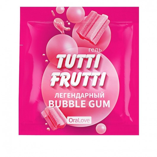 Пробник гель-смазки Tutti-frutti со вкусом бабл-гам - 4 гр. - Биоритм - купить с доставкой в Краснодаре