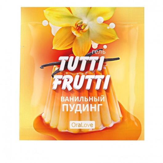 Пробник гель-смазки Tutti-frutti со вкусом ванильного пудинга - 4 гр. - Биоритм - купить с доставкой в Краснодаре