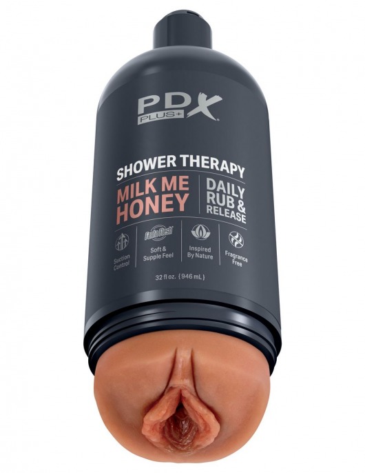 Мастурбатор-вагина цвета карамели Shower Therapy Milk Me Honey - Pipedream - в Краснодаре купить с доставкой