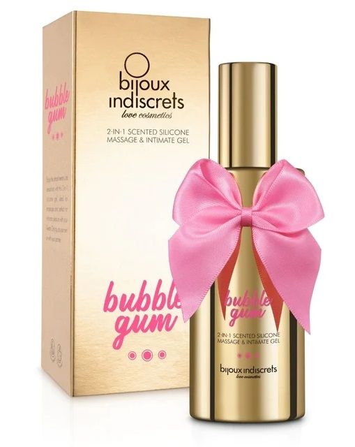 Гель с ароматом жвачки Bubblegum 2-in-1 Scented Silicone Massage And Intimate Gel - 100 мл. - Bijoux Indiscrets - купить с доставкой в Краснодаре