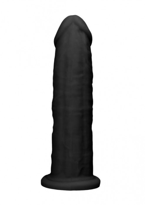 Черный фаллоимитатор Silicone Dildo Without Balls - 22,8 см. - Shots Media BV