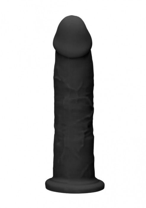 Черный фаллоимитатор Silicone Dildo Without Balls - 22,8 см. - Shots Media BV