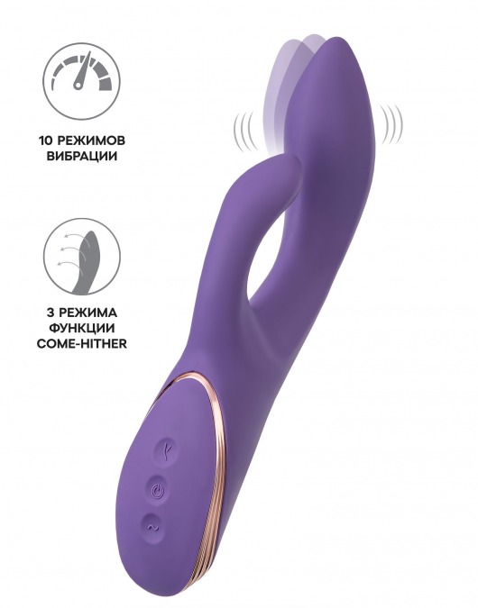 Фиолетовый вибратор-кролик Fingie с функцией Come-Hither - 21,6 см. - JOS