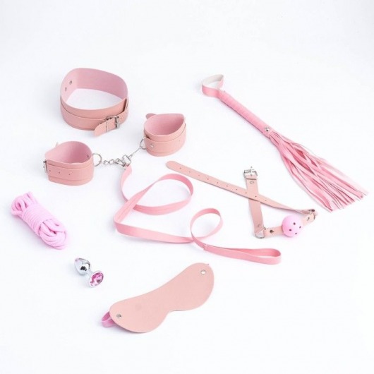 Эротический БДСМ-набор из 8 предметов в нежно-розовом цвете - Сима-Ленд - купить с доставкой в Краснодаре