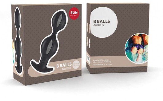 Чёрно-серые анальные шарики B BALLS - Fun Factory