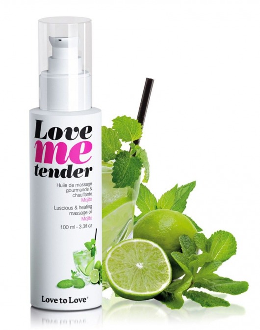 Съедобное согревающее массажное масло Love Me Tender Mojito с ароматом мохито - 100 мл. - Love to Love - купить с доставкой в Краснодаре