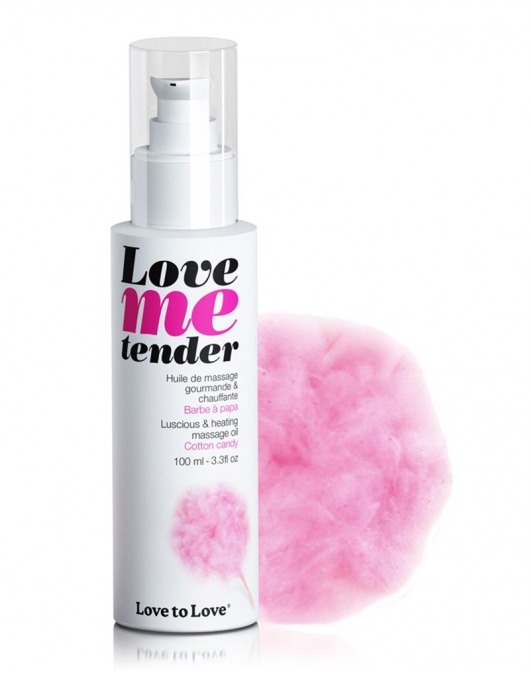 Съедобное согревающее массажное масло Love Me Tender Cotton Candy с ароматом сладкой ваты - 100 мл. - Love to Love - купить с доставкой в Краснодаре