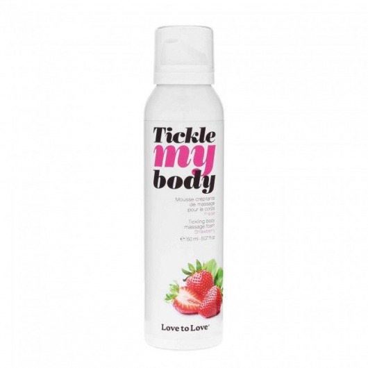 Массажная хрустящая пенка Tickle My Body Strawberry с ароматом клубники - 150 мл. - Love to Love - купить с доставкой в Краснодаре