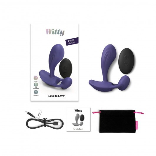 Темно-синий вибромассажер Witty P G Vibrator with Remote Control - Love to Love - в Краснодаре купить с доставкой