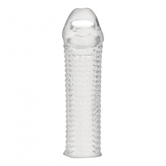 Текстурированная насадка на пенис Clear Textured Penis Enhancing Sleeve Extension - 16,5 см. - BlueLine - в Краснодаре купить с доставкой