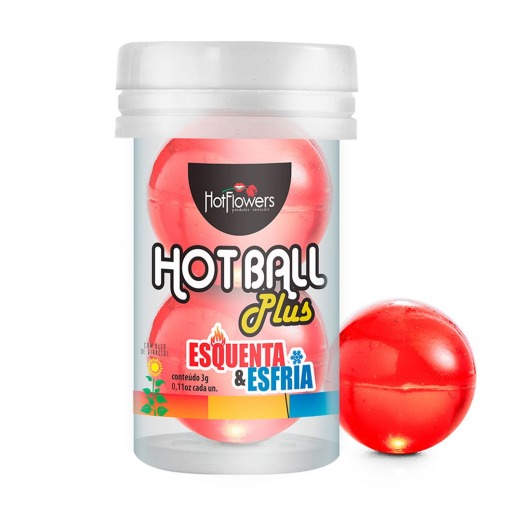 Лубрикант на масляной основе Hot Ball Plus с охлаждающе-разогревающим эффектом (2 шарика по 3 гр.) - HotFlowers - купить с доставкой в Краснодаре