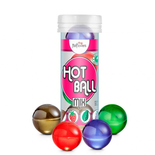 Ароматизированный лубрикант Hot Ball Mix на масляной основе (4 шарика по 3 гр.) - HotFlowers - купить с доставкой в Краснодаре