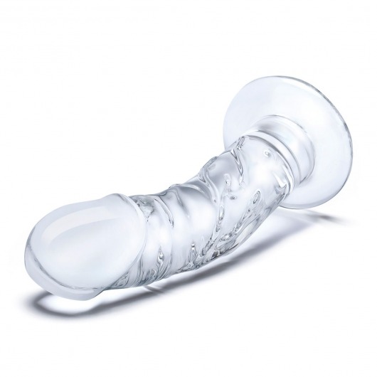 Стеклянный фаллоимитатор из стекла 7’’ Curved Realistic Glass Dildo With Veins - 15,9 см. - Glas