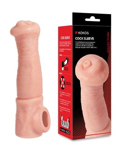 Телесная фантазийная насадка на член Cock Sleeve Size L - KOKOS - в Краснодаре купить с доставкой