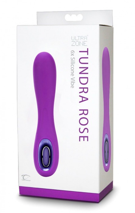 Фиолетовый перезаряжаемый вибромассажер Tundra Rose 6x - 17,8 см. - Topco Sales