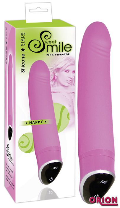 Розовый вибратор Smile Happy - 22 см. - Orion