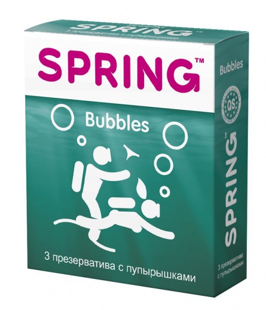 Презервативы SPRING BUBBLES с пупырышками - 3 шт. - SPRING - купить с доставкой в Краснодаре