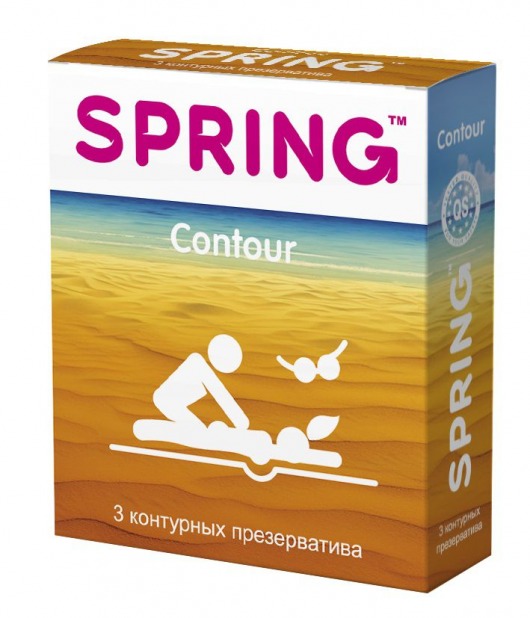 Контурные презервативы SPRING CONTOUR - 3 шт. - SPRING - купить с доставкой в Краснодаре