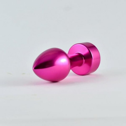 Розовая алюминиевая анальная пробка с прозрачным кристаллом - 8,1 см. - Lovetoy - купить с доставкой в Краснодаре