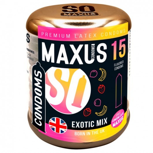 Ароматизированные презервативы Maxus Exotic Mix - 15 шт. - Maxus - купить с доставкой в Краснодаре