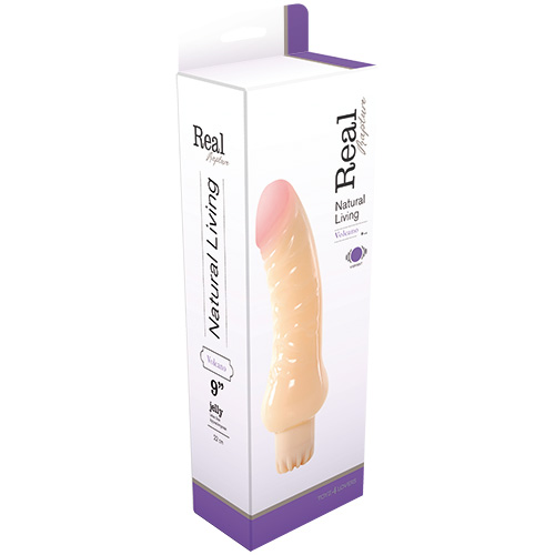 Телесный гелевый вибратор REALISTIC VIBRATOR REAL RAPTURE VOLCANO JELLY - 22 см. - Toyz4lovers
