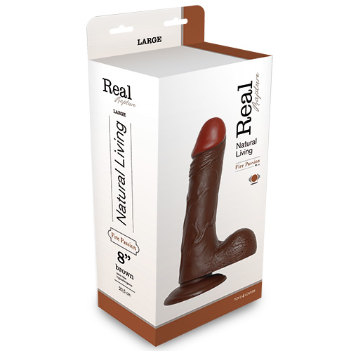 Коричневый вибратор REALISTIC VIBRATOR REAL RAPTURE BROWN - 23 см. - Toyz4lovers