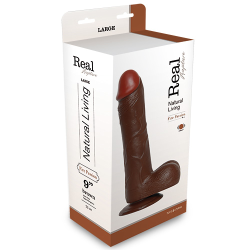 Коричневый вибратор REALISTIC VIBRATOR REAL RAPTURE BROWN - 25,5 см. - Toyz4lovers
