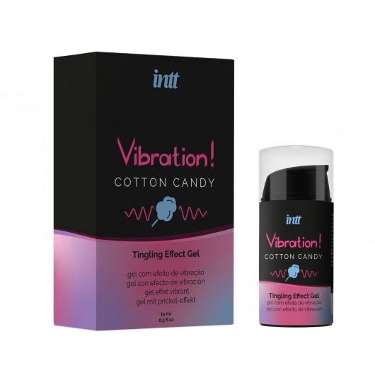 Жидкий вибратор Vibration Cotton Candy с ароматом сахарной ваты - 15 мл. - INTT - купить с доставкой в Краснодаре