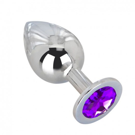 Большой плаг из стали с фиолетовым кристаллом Violet Dream - 9,5 см. - Erotic Fantasy - купить с доставкой в Краснодаре