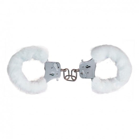 Меховые белые наручники - Toy Joy - купить с доставкой в Краснодаре