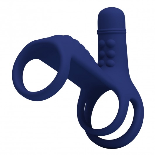 Синяя вибронасадка на пенис Vibrating Penis Sling - Baile - в Краснодаре купить с доставкой