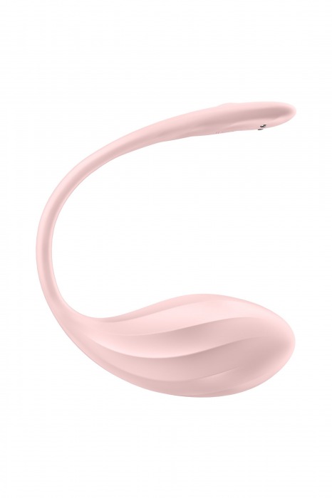 Розовое виброяйцо Ribbed Petal с пультом ДУ - Satisfyer