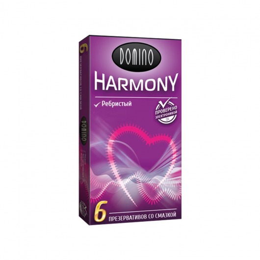 Презервативы с рёбрышками Domino Harmony - 6 шт. - Domino - купить с доставкой в Краснодаре