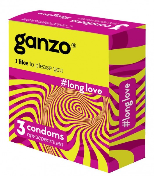 Презервативы с анестетиком для продления удовольствия Ganzo Long Love - 3 шт. - Ganzo - купить с доставкой в Краснодаре