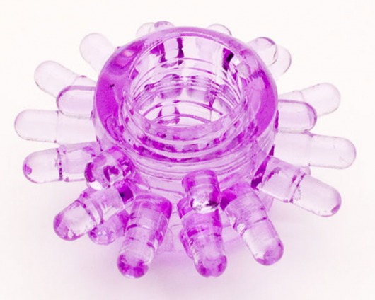Фиолетовое гелевое эрекционное кольцо с шипиками - Toyfa Basic - в Краснодаре купить с доставкой