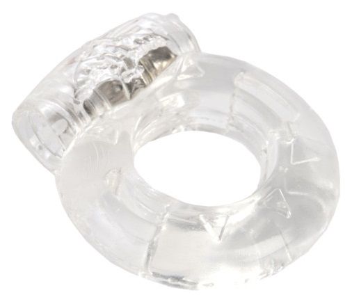 Толстое прозрачное эрекционное кольцо с вибратором - Toyfa Basic - в Краснодаре купить с доставкой