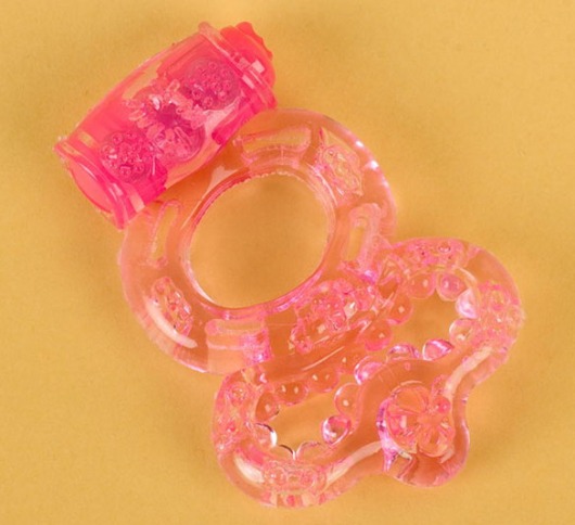 Розовое эрекционное кольцо с вибратором и подхватом - Toyfa Basic - в Краснодаре купить с доставкой