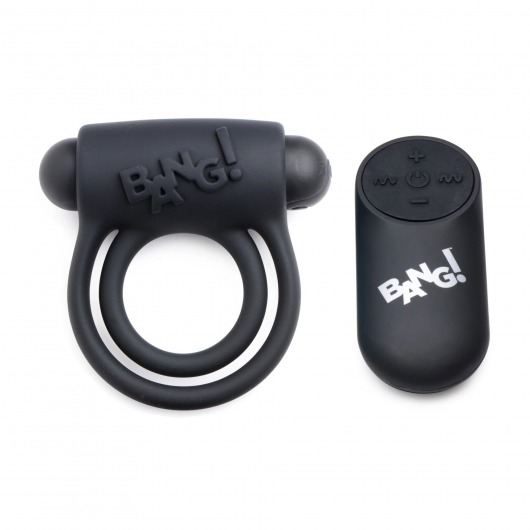 Черное эрекционное виброкольцо 28X Remote Control Vibrating Cock Ring   Bullet - XR Brands - в Краснодаре купить с доставкой