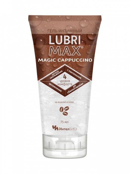 Интимный гель-смазка на водной основе Lubrimax Magic Cappuccino - 75 мл. - ИнтелБИО - купить с доставкой в Краснодаре