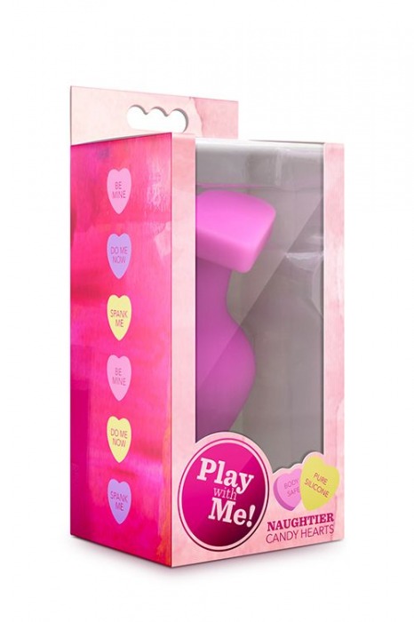 Розовый анальный плаг с основанием-сердечком NAGHTIER CANDY HEART RIDE ME - 10,6 см. - Blush Novelties - купить с доставкой в Краснодаре