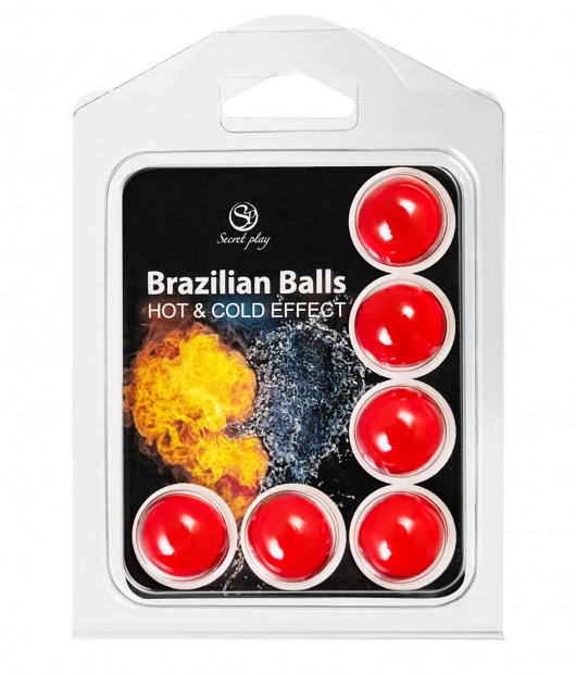 Набор из 6 шариков с массажным маслом Brazilian Balls с охлаждающим и разогревающим эффектом - Secret Play - купить с доставкой в Краснодаре