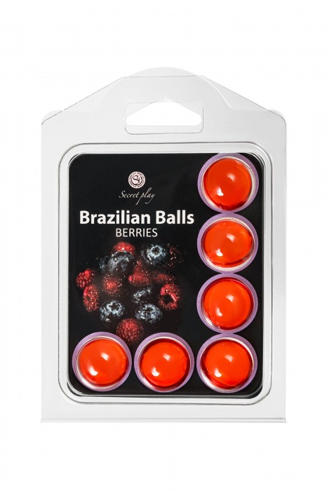 Набор из 6 шариков с массажным маслом Brazilian Balls с ароматом ягод - Secret Play - купить с доставкой в Краснодаре