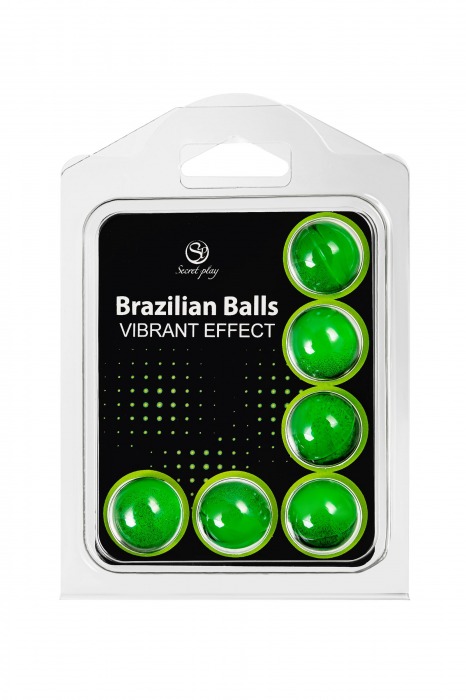 Набор из 6 шариков с массажным маслом Brazilian Balls с эффектом вибрации - Secret Play - купить с доставкой в Краснодаре