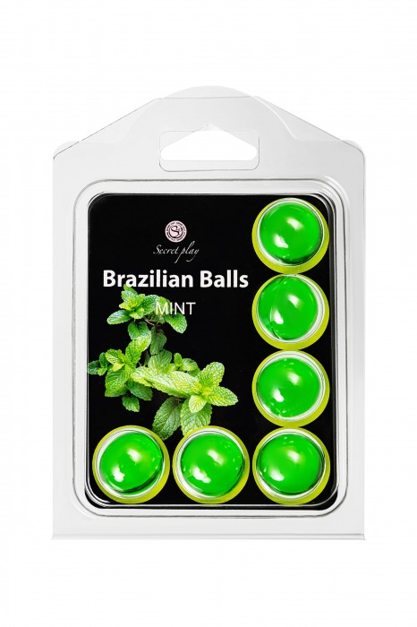 Набор из 6 шариков с массажным маслом Brazilian Balls с ароматом мяты - Secret Play - купить с доставкой в Краснодаре