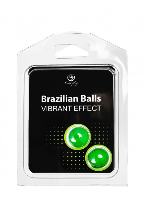 Набор из 2 шариков с массажным маслом Brazilian Balls с эффектом вибрации - Secret Play - купить с доставкой в Краснодаре