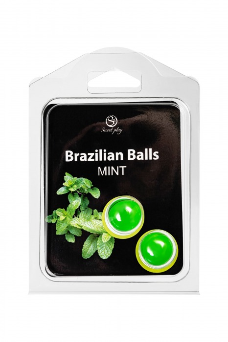 Набор из 2 шариков с массажным маслом Brazilian Balls с ароматом мяты - Secret Play - купить с доставкой в Краснодаре