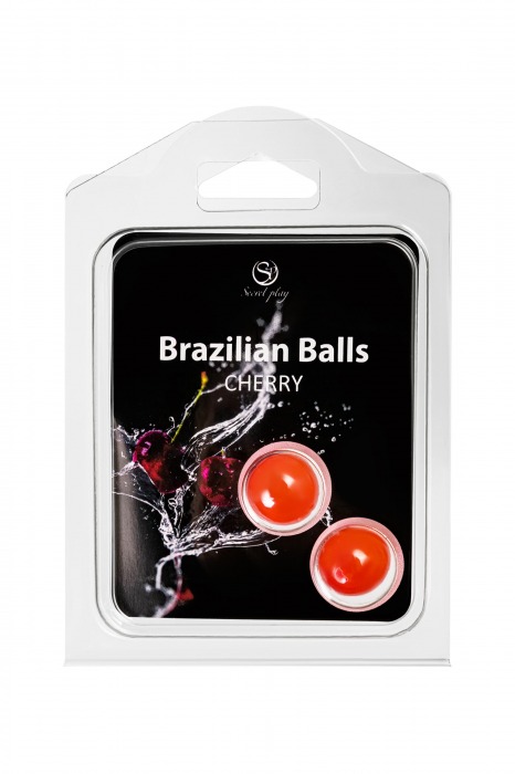 Набор из 2 шариков с массажным маслом Brazilian Balls с ароматом вишни - Secret Play - купить с доставкой в Краснодаре