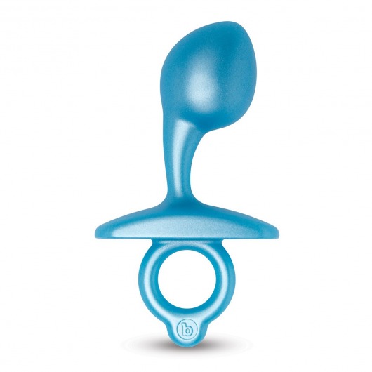 Голубая анальная пробка для массажа простаты Bulb Silicone Prostate Plug - 10,7 см. - b-Vibe - в Краснодаре купить с доставкой